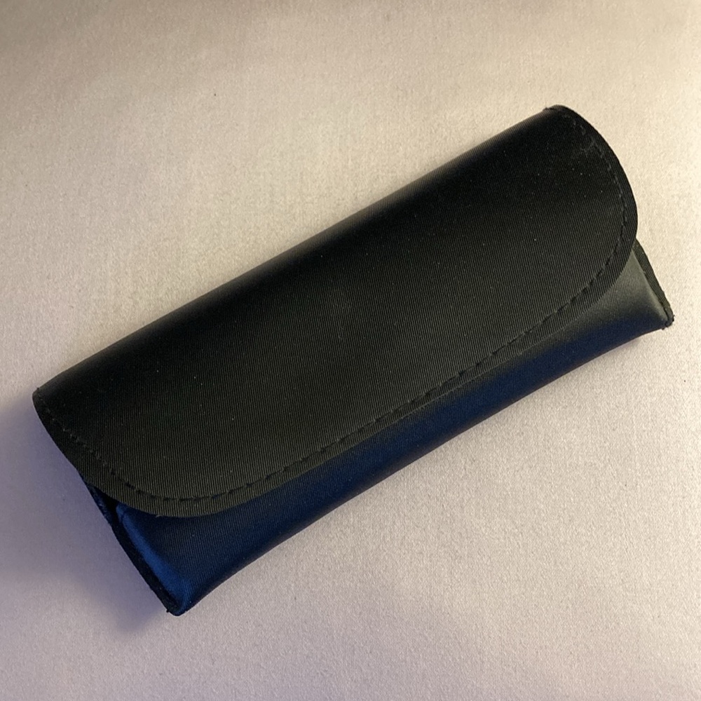 Black Vinyl Fold-Over Eyeglass Case with Velcro Closure